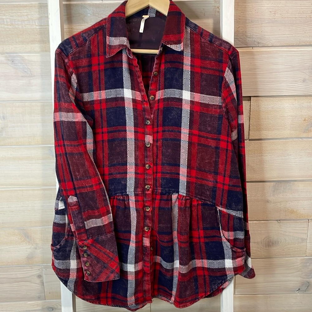 Free People flannel tunic